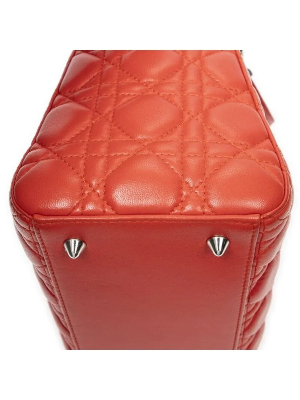 ★SOLD★ Dior Lady Dior Zip Red Cannage Lambskin Leather Handbag - Picture 7 of 10